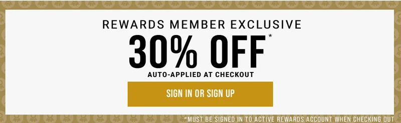 Reward Member Exclusive 30% Off* Auto-Applied At Checkout