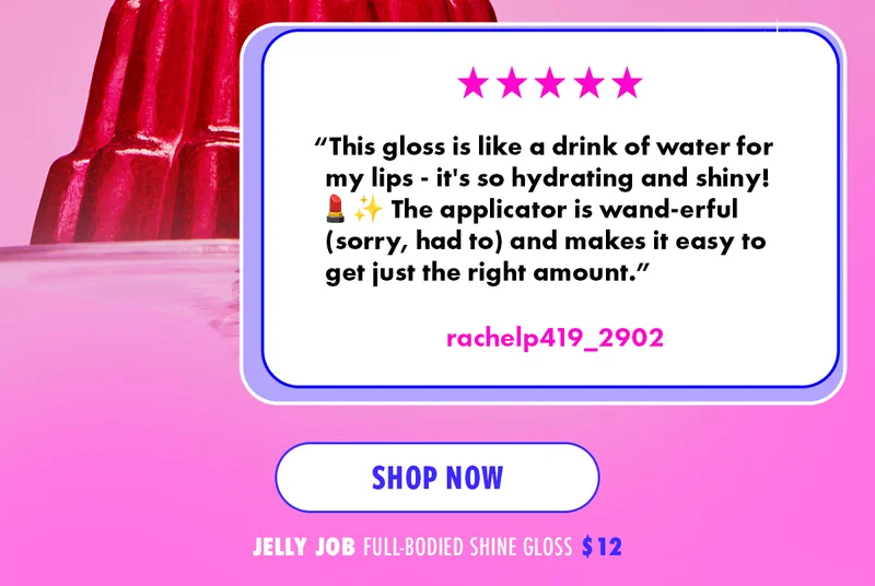 This gloss is like a drink of water for my lips - it's so hydrating and shiny! The applicator is wand-erful (sorry, had to) and makes it easy to get just the right amount.