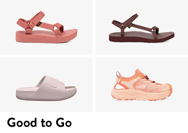 A variety of sport sandals.
