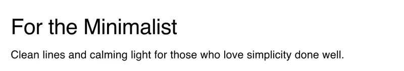 For the Minimalist