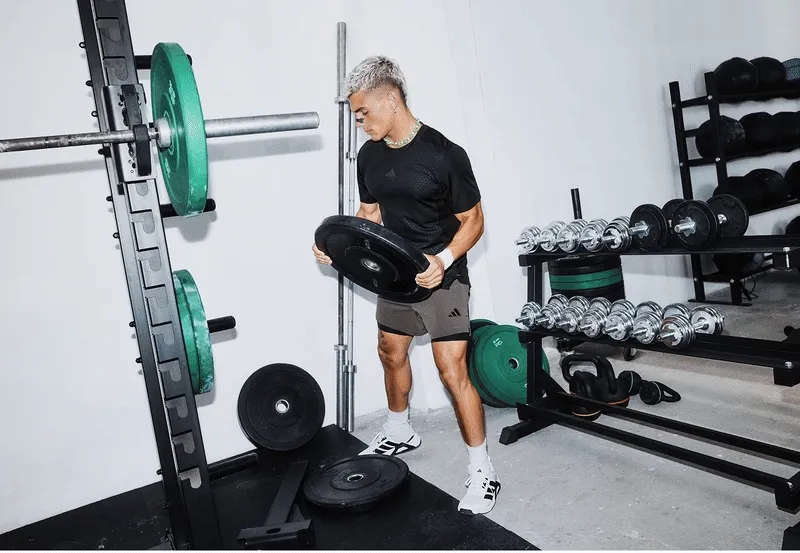 Rotating GIF image of people working out in adidas training gear