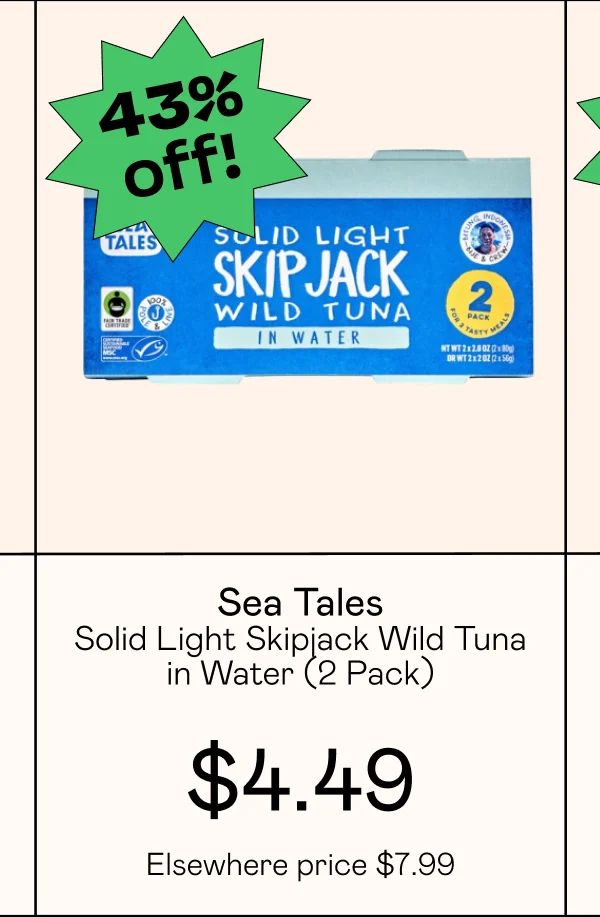 Solid Light Skipjack Wild Tuna In Water (2 Pack)