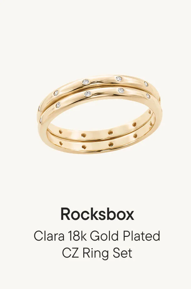 Clara 18k Gold Plated CZ Ring Set