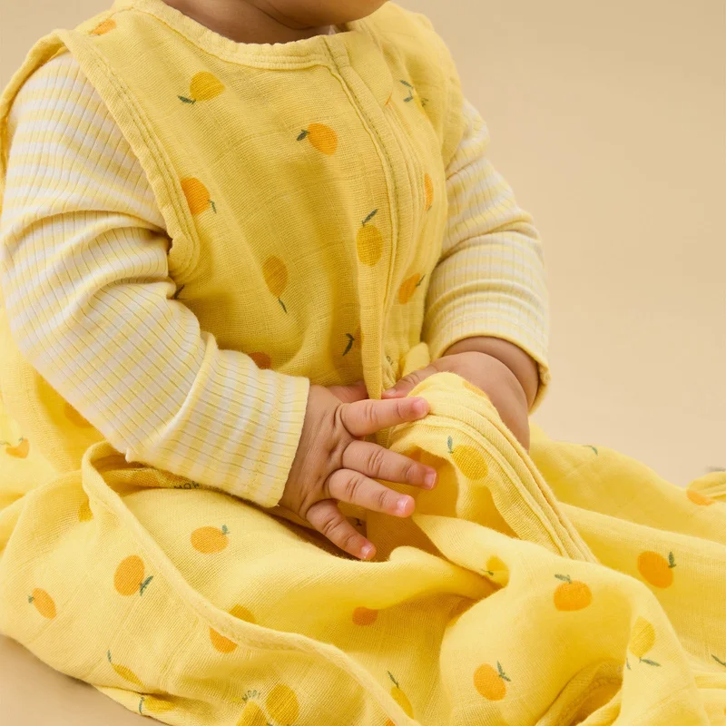 Image of Citrus Muslin Front Opening Sleep Sack