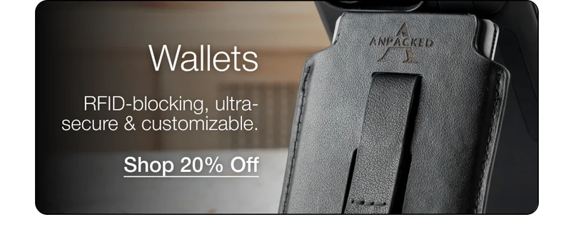 Wallets RFID-blocking, ultra-secure & customizable.