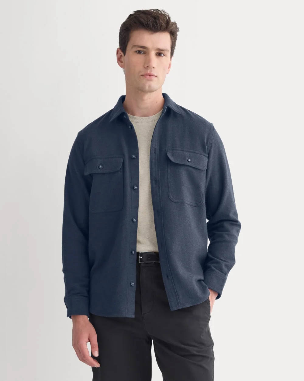 Image of The Heavyweight Overshirt | Uniform | Heather Rich Navy