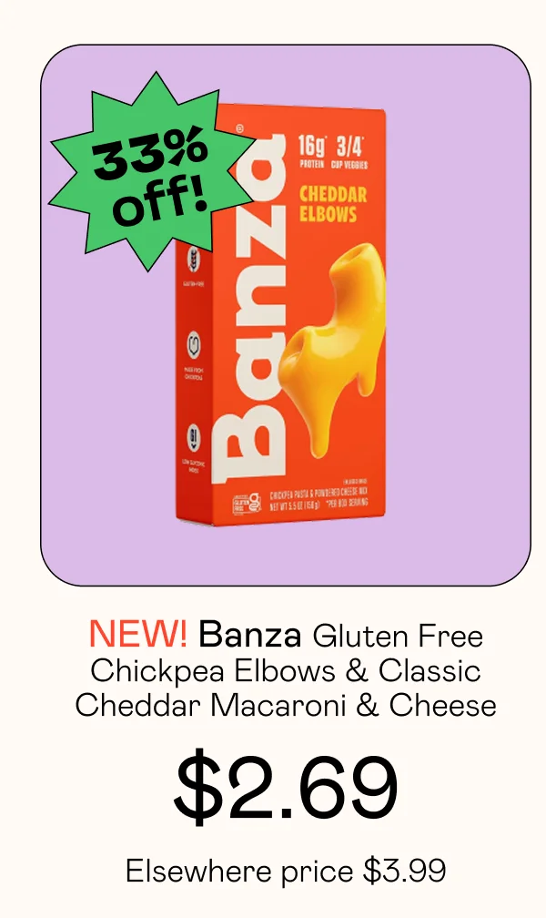 Gluten Free Chickpea Elbows & Classic Cheddar Macaroni & Cheese