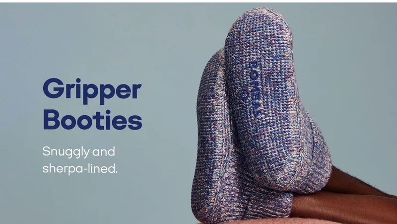 Gripper Booties. Snuggly and sherpa-lined.