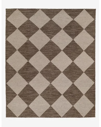 Palau Hand-Knotted Wool Rug - Brown / 6'3" x 9'