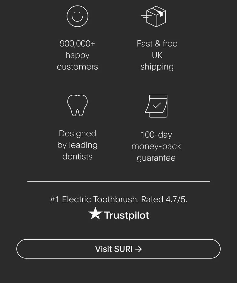 #1 Electric toothbrush on Trustpilot rated 4.7/5