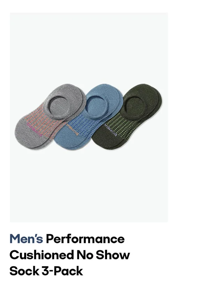 Men's Performance Cushioned No Show Sock 3-Pack