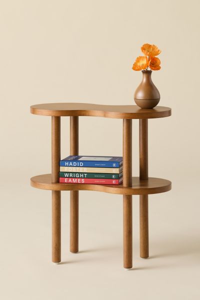 Ezra Wavy Wood Side Table