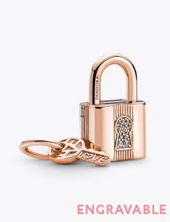 Padlock and Key Dangle Charm