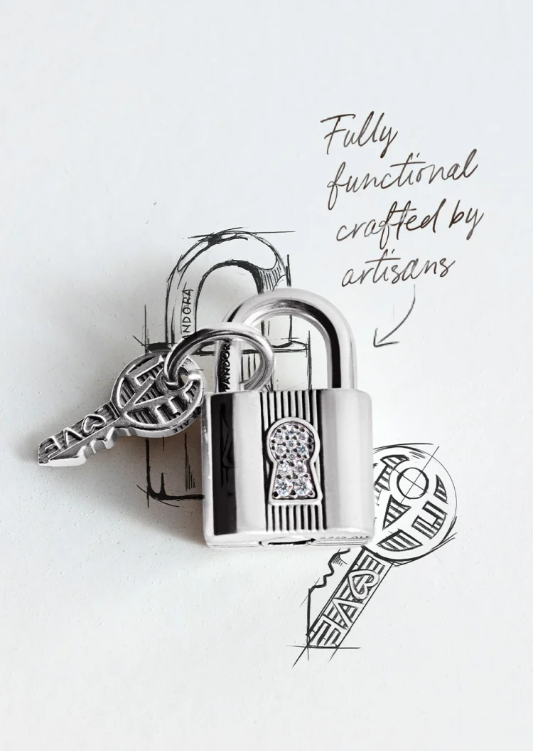 Functional padlock charm