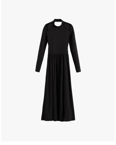 Open Back Mock Neck Dress