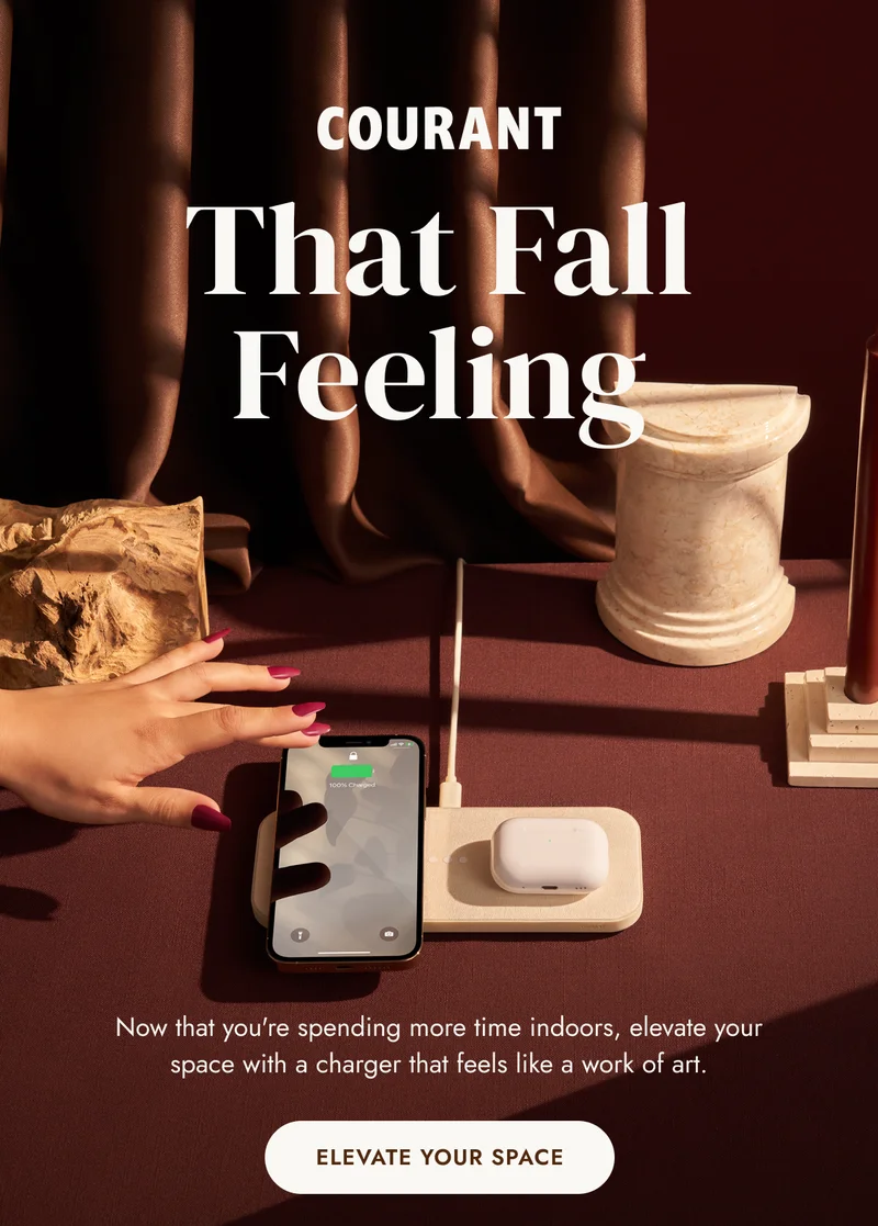 Now that you're spending more time indoors, elevate your space with a charger that feels like a work of art.