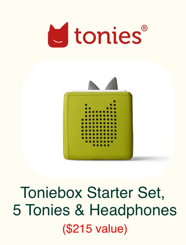 @tonies.us - Toniebox Starter Set, 5 Tonies and Headphones ($215 value)