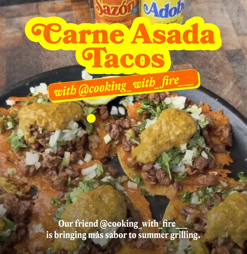 Carne Asada Tacos with @cooking_with_fire___  Our friend @cooking_with_fire___ is bringing más sabor to summer grilling.
