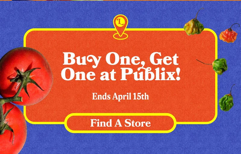 Buy One, Get One at Publix! Ends April 15th. Find A Store