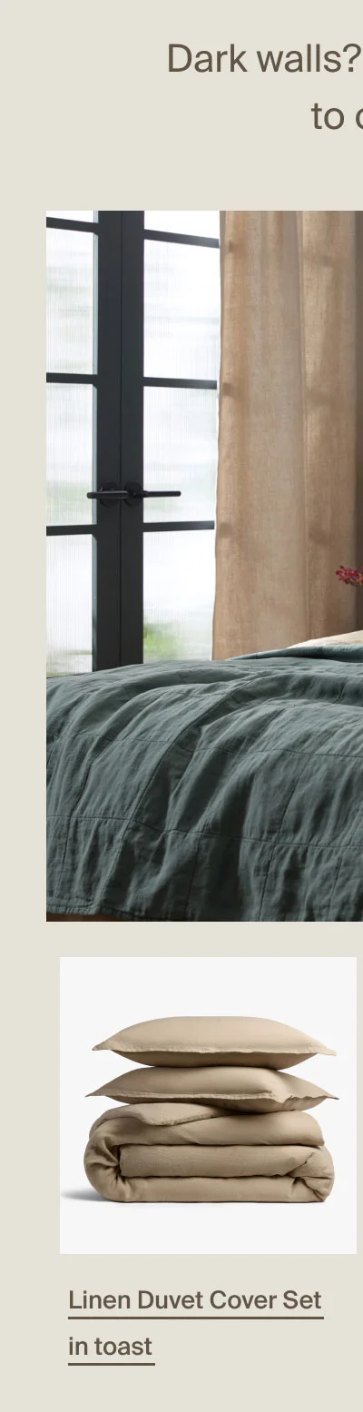 Linen Duvet Cover Set in toast