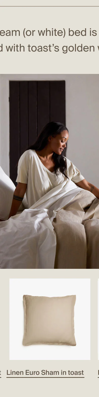 Linen Euro Sham in toast