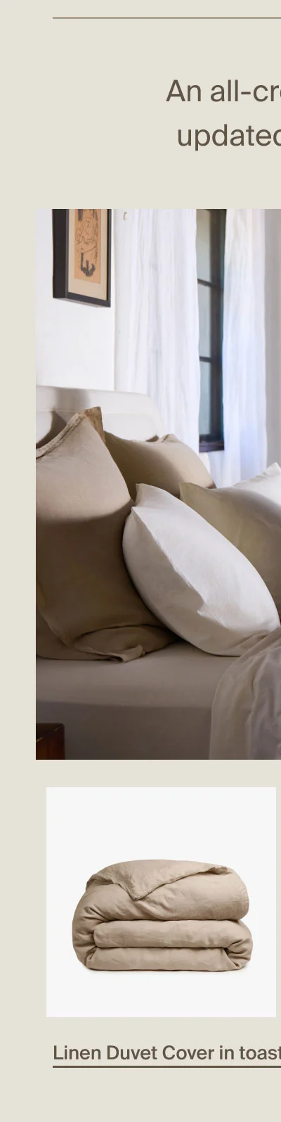 Linen Duvet Cover in toast