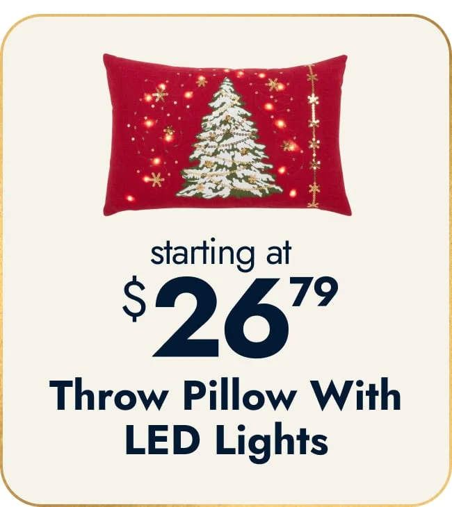 Christmas Tree Throw Pillow With LED Lights