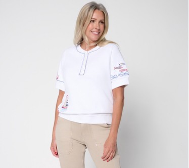 Driftwood Jeans Short Sleeve Henley Top - Going Coastal