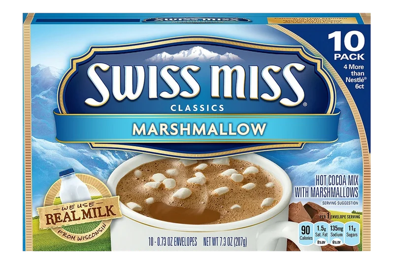 <span style="font-weight: 700; font-style: normal; text-decoration: none; font-family: Vulf_Sans-Medium, Helvetica Neue, Arial, sans-serif; font-size: 16px; line-height: 20px">Swiss Miss</span><span style="font-style: normal; text-decoration: none; font-family: Vulf_Sans-Medium, Helvetica Neue, Arial, sans-serif; font-size: 16px; line-height: 20px"> Hot Chocolate Cocoa Mix with Marshmallow (10 CT)</span>