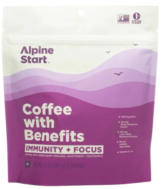 <span style="font-weight: 700; font-style: normal; text-decoration: none; font-family: Vulf_Sans-Medium, Helvetica Neue, Arial, sans-serif; font-size: 16px; line-height: 20px">Alpine Start</span><span style="font-style: normal; text-decoration: none; font-family: Vulf_Sans-Medium, Helvetica Neue, Arial, sans-serif; font-size: 16px; line-height: 20px"> Instant Coffee With Immunity and Focus (12 CT)</span>