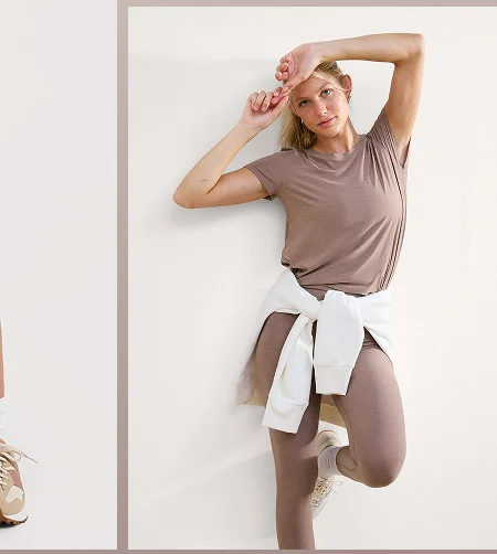Spacedye Caught In The Midi High Waisted Legging in Rosey Taupe Heather