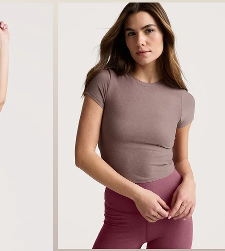 Featherweight Cropped Tee in Rosey Taupe