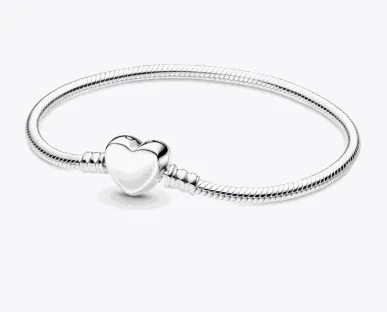 Pandora Moments Engravable Heart Clasp Snake Chain Bracelet