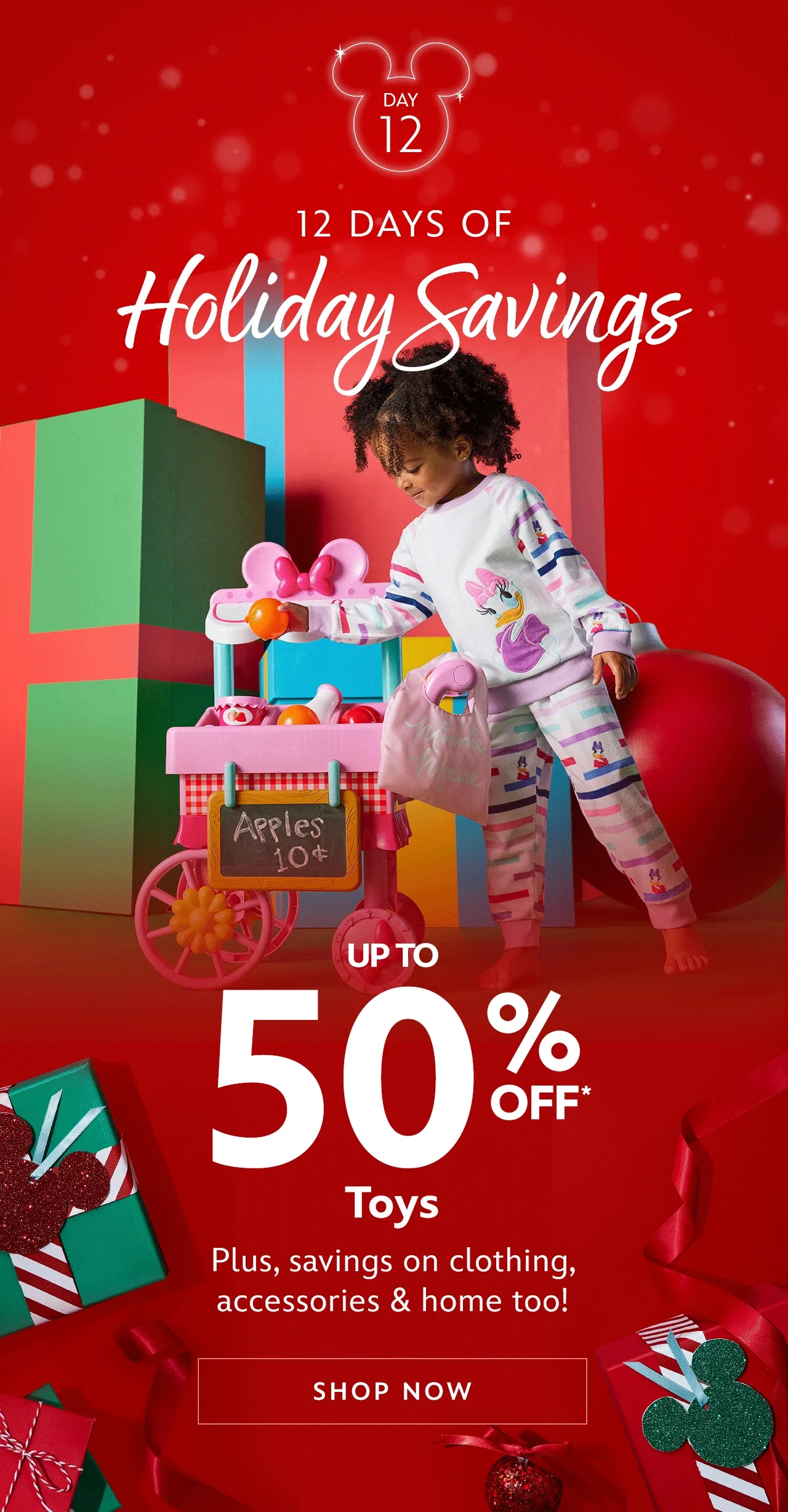 Day 12 | 12 Days of Holiday Savings | ENDS TONIGHT - Up to 50% Off Toys | Enjoy savings on clothing, accessories & home too! | Shop Now