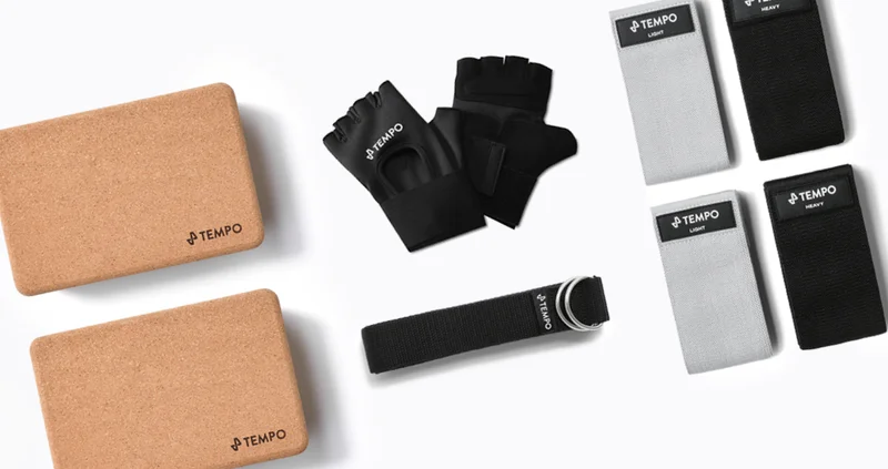 image preview of the free welcome kit including: Padded workout gloves, Resistance bands, Lightweight cork blocks , Mobility strap
