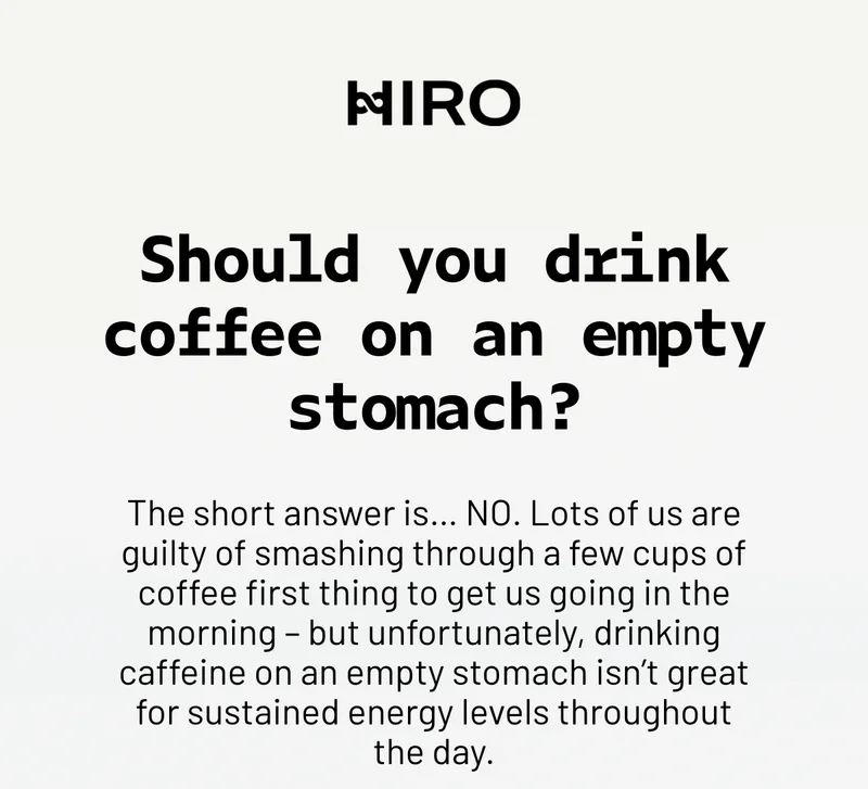 Should you drink coffee on an empty stomach?