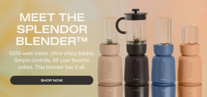 Meet the Splendor Blender TM. 1000-watt motor. Ultra-sharp blades. Simple controls. All your favorite colors. This blender has it all. - Shop Now