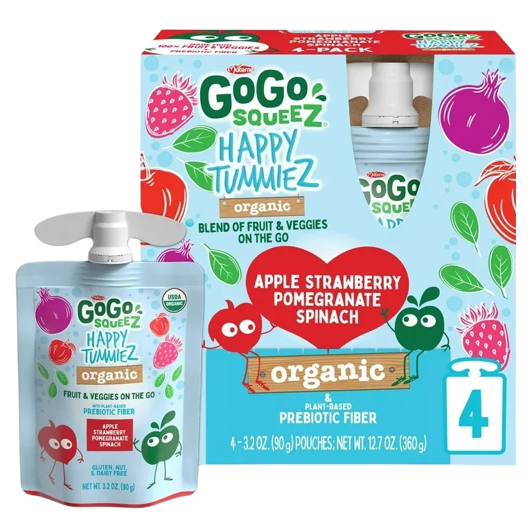 Image of GoGo Squeez Organic Apple Strawberry Pomegranate Spinach (4 Pack)