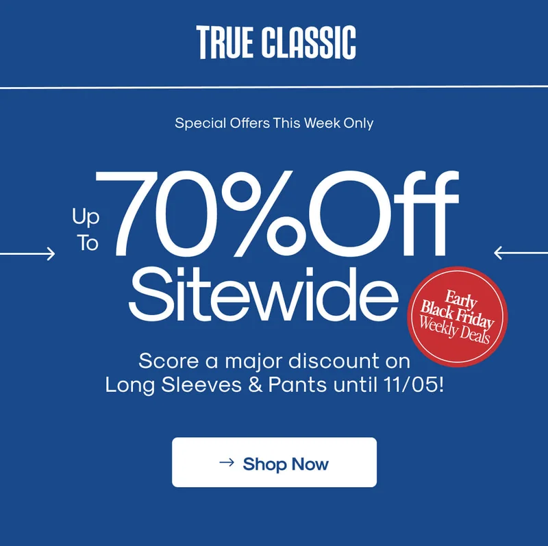 Up to 70% Off Sitewide