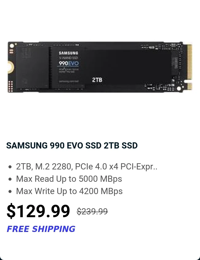 SAMSUNG 990 EVO SSD 2TB SSD