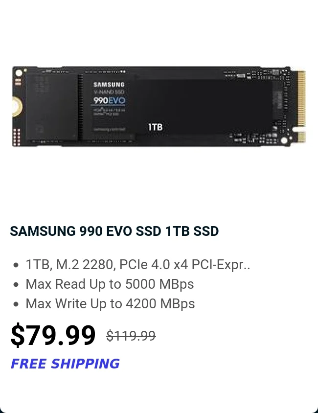 SAMSUNG 990 EVO SSD 1TB SSD