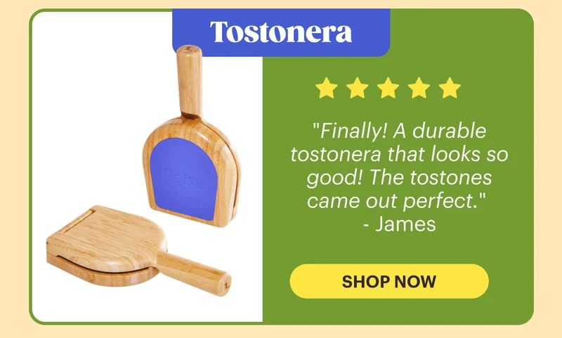 Tostonera "Finally! A durable tostonera that looks so good! The tostones came out perfect." - James ⭐⭐⭐⭐⭐ SHOP NOW