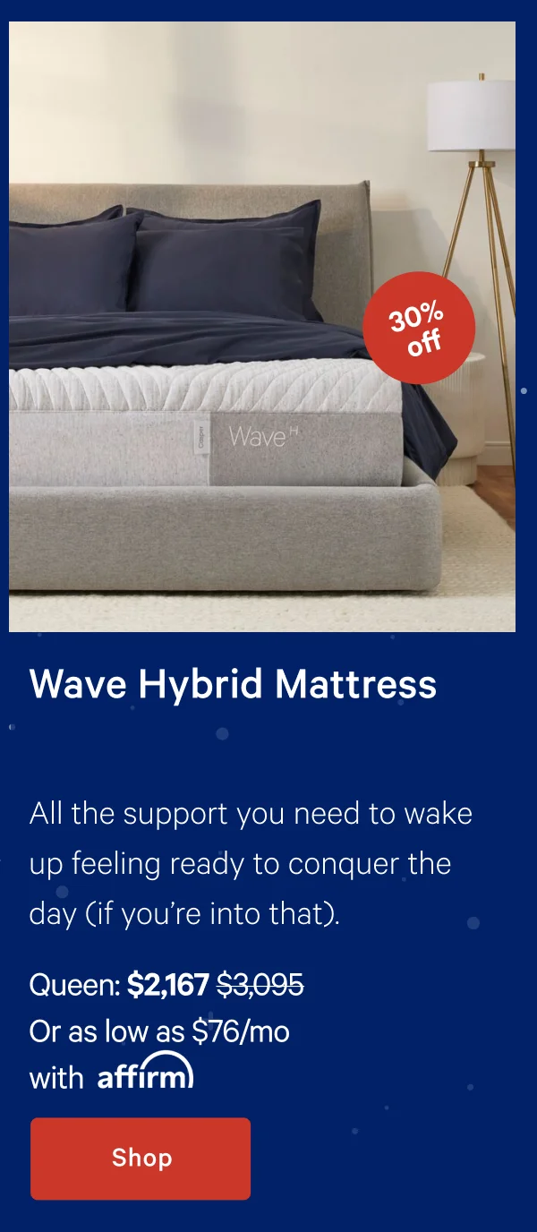 Wave Hybrid Mattress >> All the support you need to wake up feeling ready to conquer the day (if you’re into that). >> Shop >>