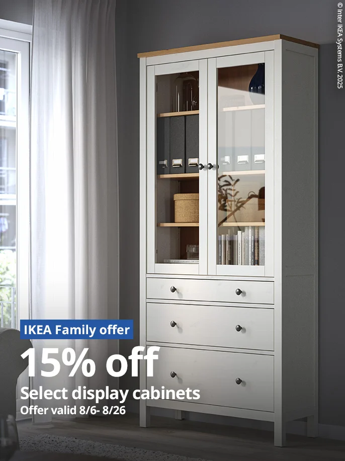 15% off select display cabinets