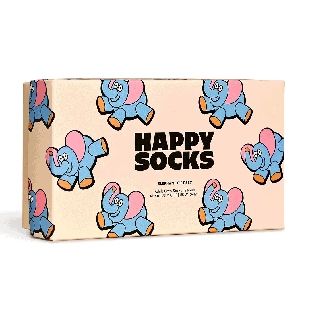 3-Pack Elephant Socks Gift Set