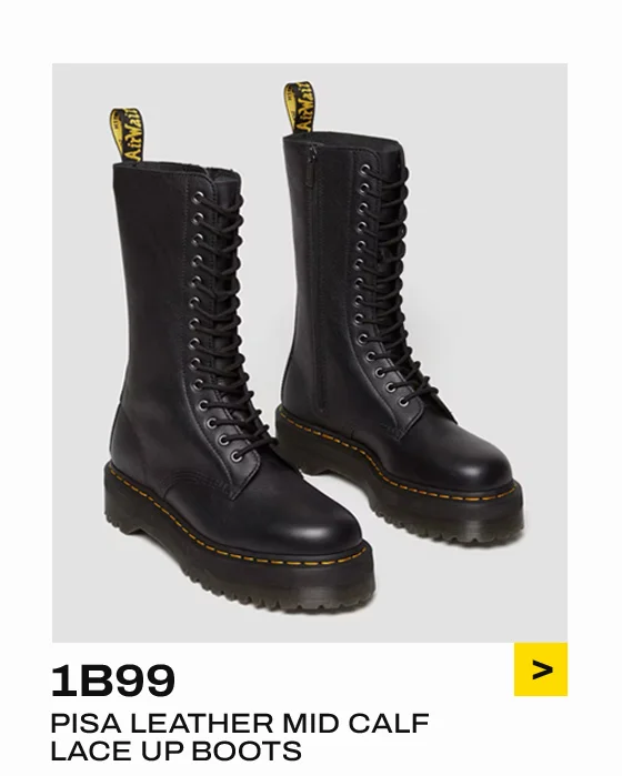 1B99 PISA LEATHER MID CALF LACE UP BOOTS