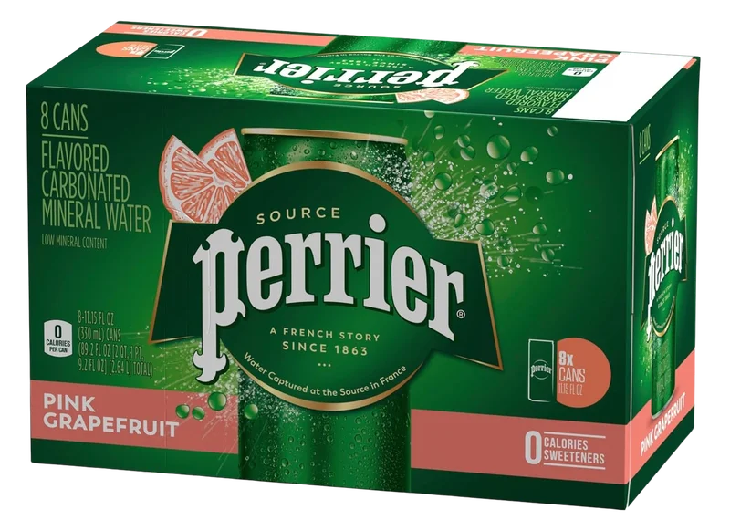 Image of Perrier Pink Grapefruit Natural Sparkling Mineral Water (8 Pack)