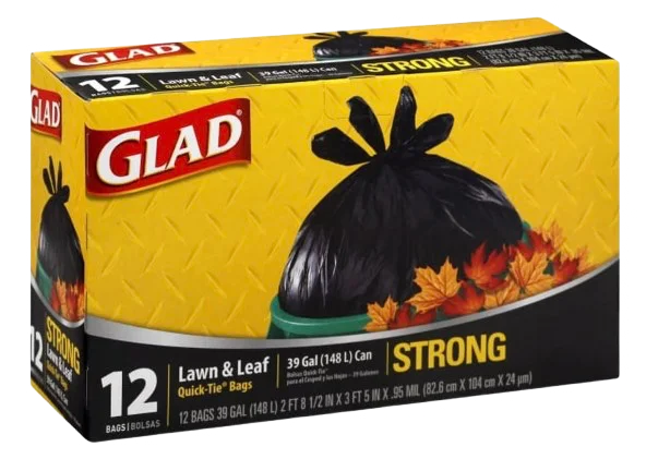 Image of Glad Lawn & Leaf Quick-Tie 39 Gallon Bags (12CT)