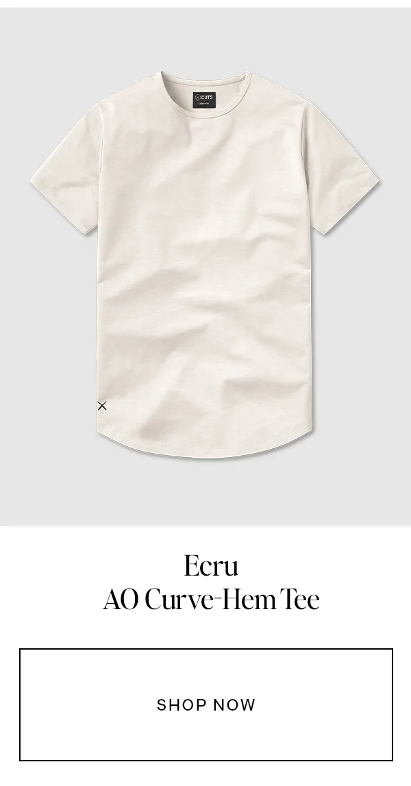 Ecru AO Curve-Hem Tee