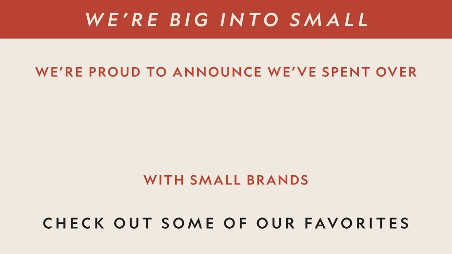 Our Small Brand Love Runs Deep